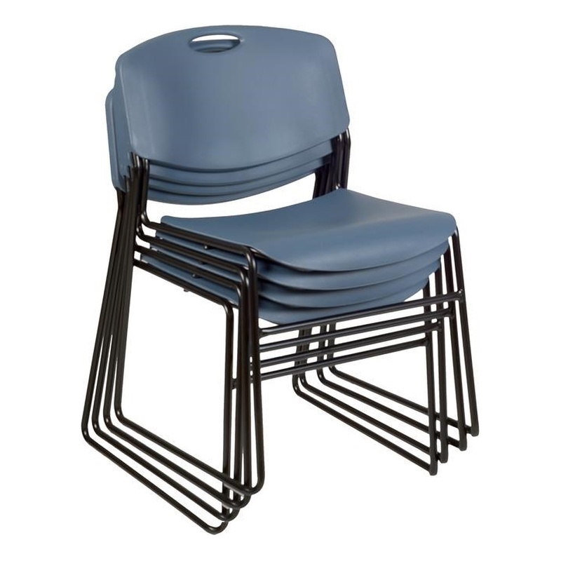 Zeng Stack Plastic Chair (4 pack) in Blue