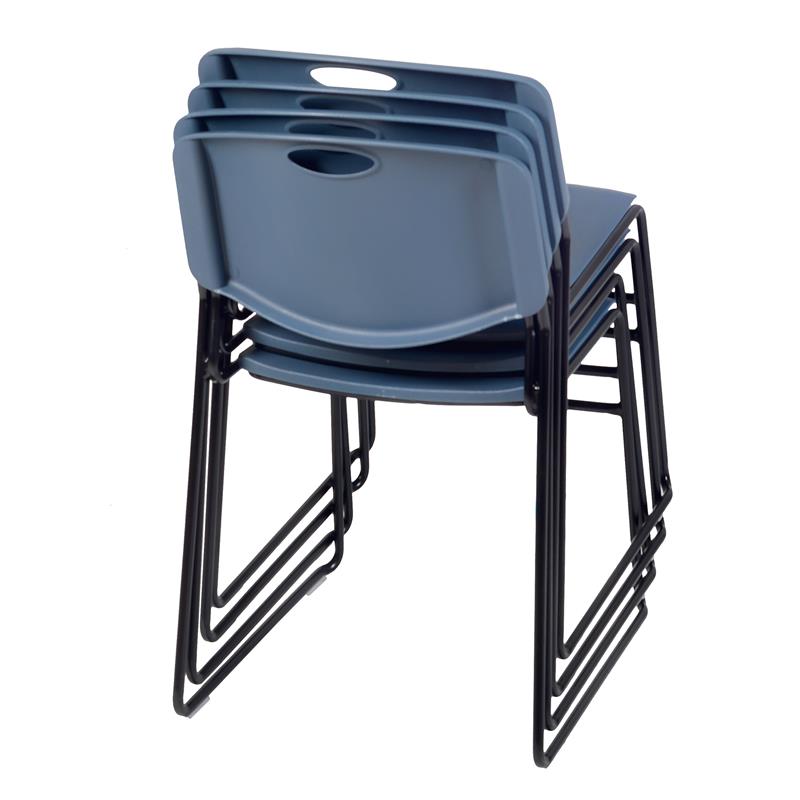 Zeng Stack Plastic Chair (4 pack) in Blue
