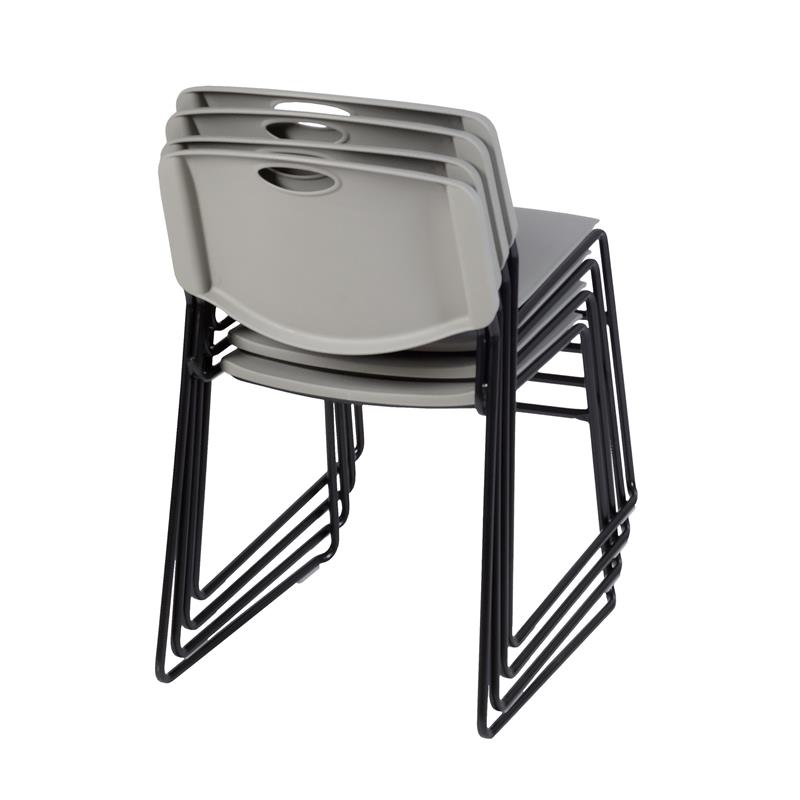 Zeng Stack Plastic Chair (4 pack) in Grey