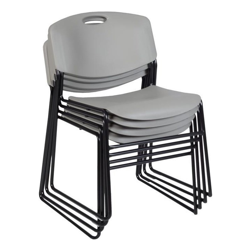 Zeng Stack Plastic Chair (4 pack) in Grey