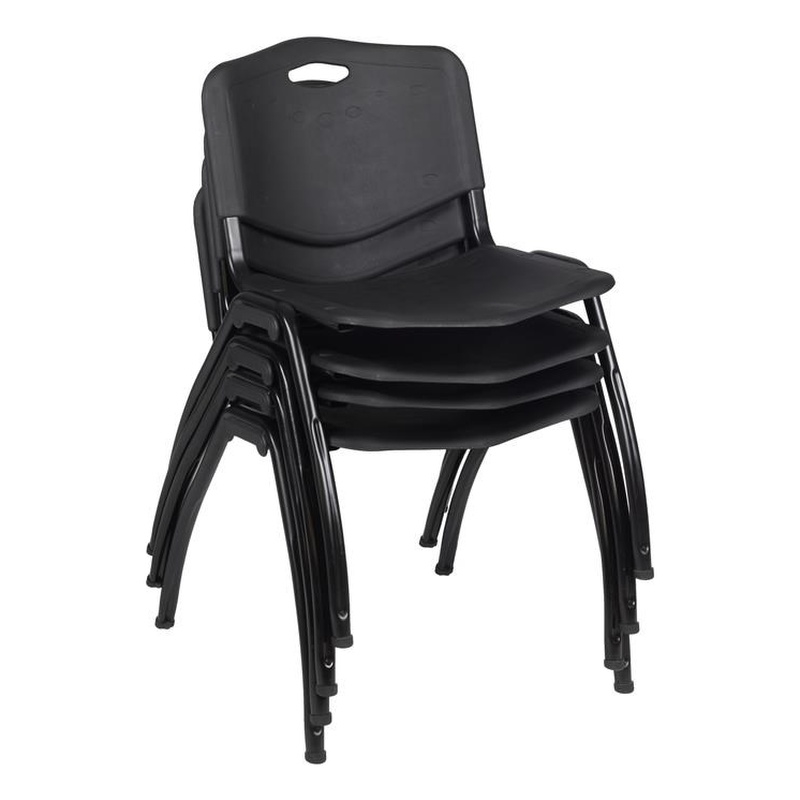 M' Stack Chair (4 pack) in Black