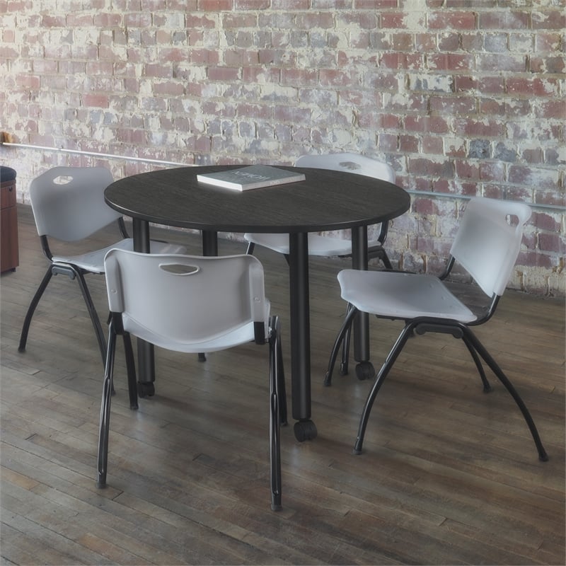 M' Stack Plastic Chair (4 pack) in Grey