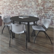 M' Stack Plastic Chair (4 pack) in Grey