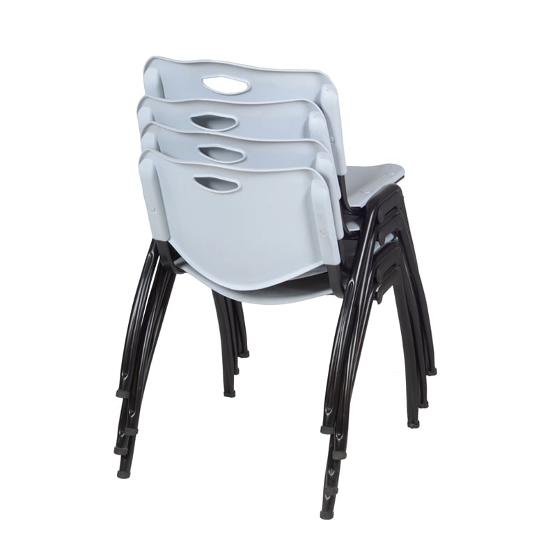M' Stack Plastic Chair (4 pack) in Grey