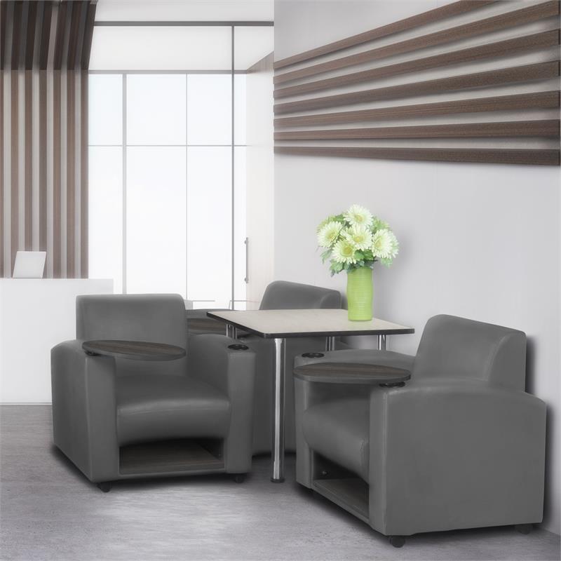 Nova Tablet Arm Chair w/ Storage- Grey/Ash Grey