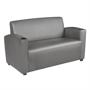 Supernova Vinyl Loveseat in Grey