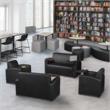 Supernova Tablet Arm Loveseat- Black/Java