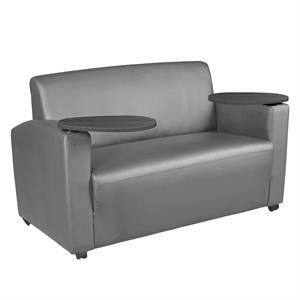 Supernova Tablet Arm Loveseat- Grey/Ash Grey