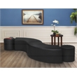 Logan Round Vinyl Ottoman (Set of 2)- Black