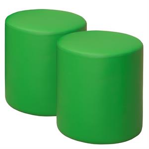 Logan Round Vinyl Ottoman (Set of 2)- Envy Green
