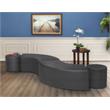 Logan Round Vinyl Ottoman (Set of 2)- Grey