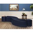 Logan Round Vinyl Ottoman (Set of 2)- Naval Blue