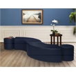 Logan Round Vinyl Ottoman (Set of 2)- Naval Blue