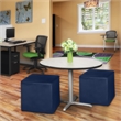 Jean Square Vinyl Ottoman (Set of 2)- Naval Blue