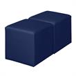 Jean Square Vinyl Ottoman (Set of 2)- Naval Blue
