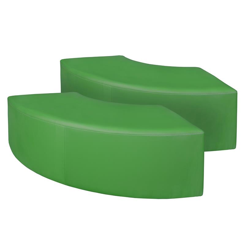 Aurora Curved Vinyl Ottoman (Set of 2)- Envy Green