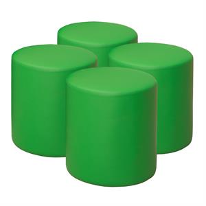 Logan Round Vinyl Ottoman (Set of 4)- Envy Green