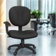 Regency Comfort Series Swivel Fabric Computer Task Chair with Adjustable Arms - Black