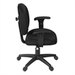 Regency Comfort Series Swivel Fabric Computer Task Chair with Adjustable Arms - Black
