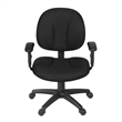Regency Comfort Series Swivel Fabric Computer Task Chair with Adjustable Arms - Black