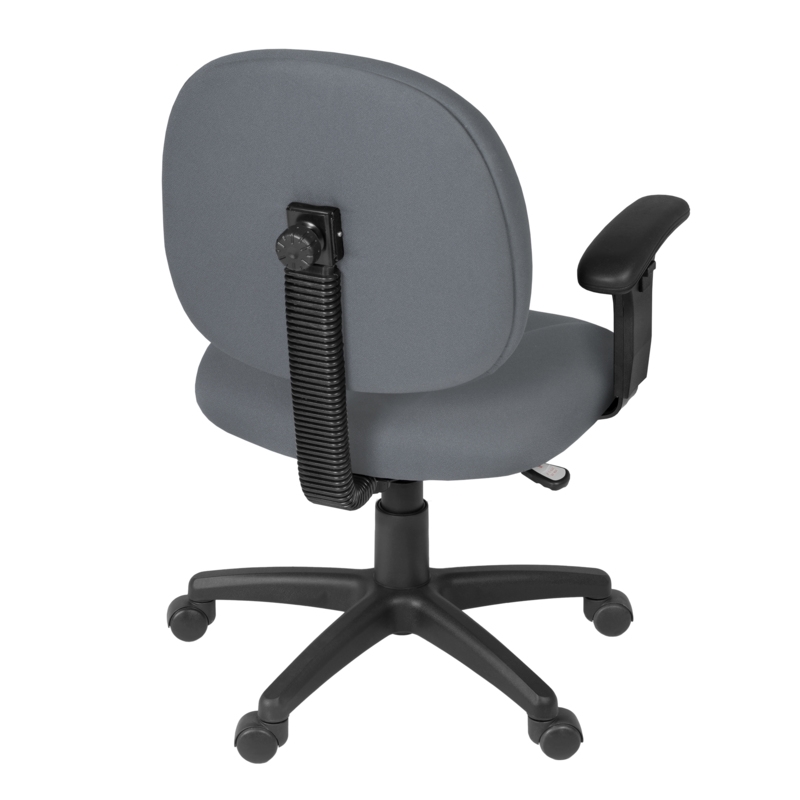 Regency Comfort Series Swivel Fabric Computer Task Chair with Adjustable Arms - Gray