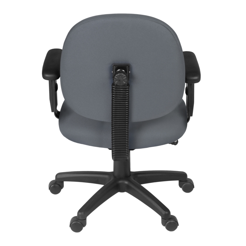 Regency Comfort Series Swivel Fabric Computer Task Chair with Adjustable Arms - Gray