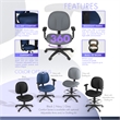 Regency Comfort Series Swivel Fabric Computer Task Chair with Adjustable Arms - Gray