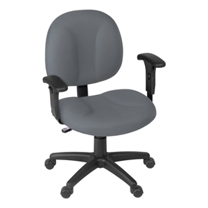 Regency Comfort Series Swivel Fabric Computer Task Chair with Adjustable Arms - Gray