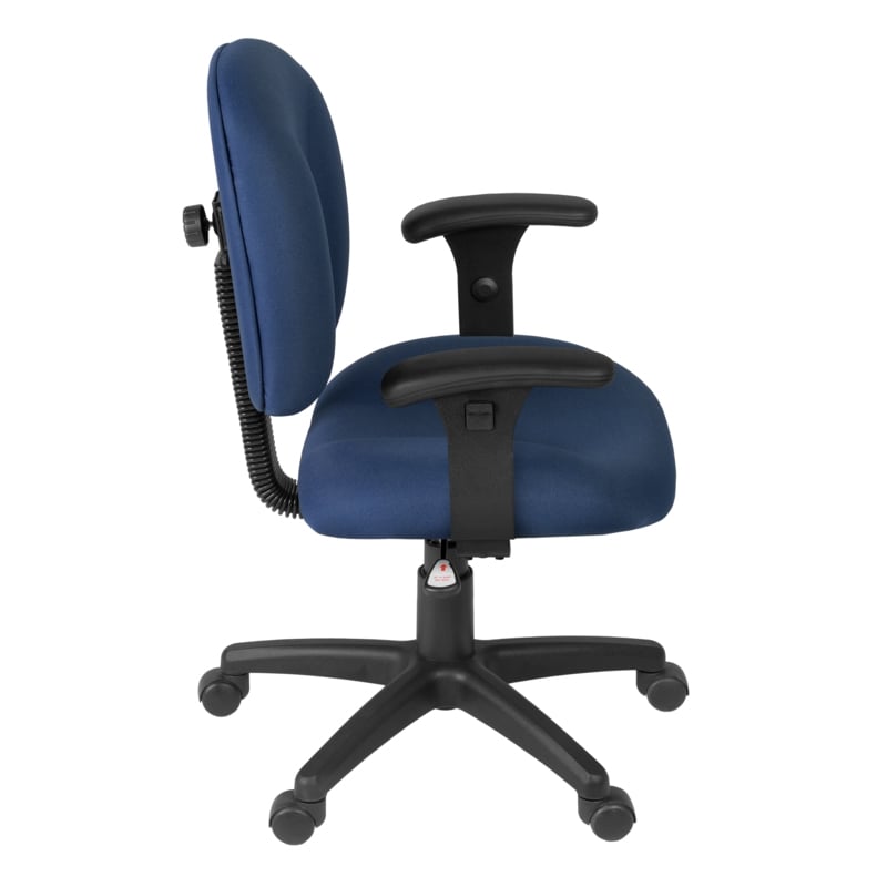 Regency Comfort Series Swivel Fabric Computer Task Chair with Adjustable Arms - Navy Blue