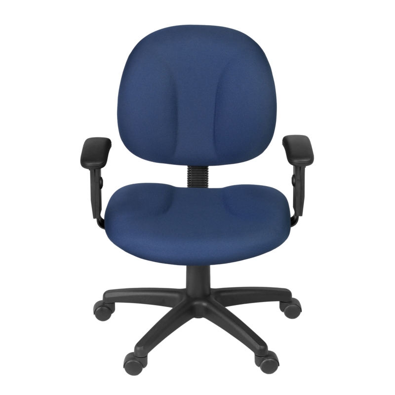 Regency Comfort Series Swivel Fabric Computer Task Chair with Adjustable Arms - Navy Blue