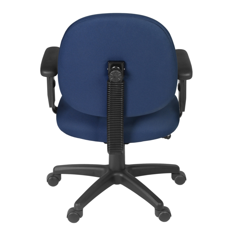 Regency Comfort Series Swivel Fabric Computer Task Chair with Adjustable Arms - Navy Blue