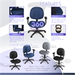 Regency Comfort Series Swivel Fabric Computer Task Chair with Adjustable Arms - Navy Blue