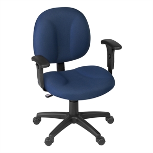 Regency Comfort Series Swivel Fabric Computer Task Chair with Adjustable Arms - Navy Blue