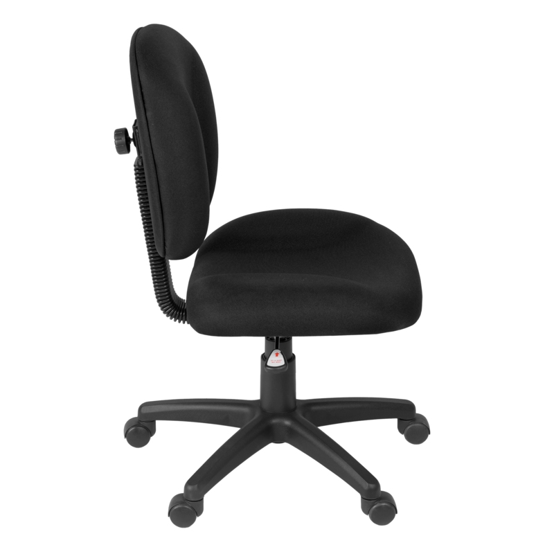 Regency Comfort Series Swivel Fabric Computer Task Chair - Armless - Black