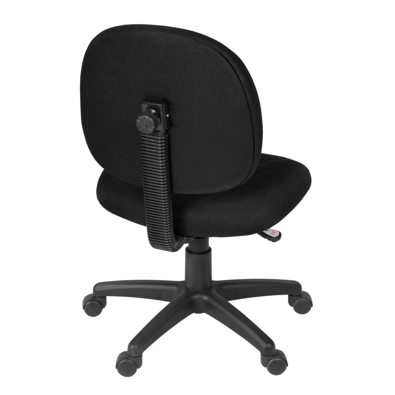 Regency Comfort Series Swivel Fabric Computer Task Chair - Armless - Black
