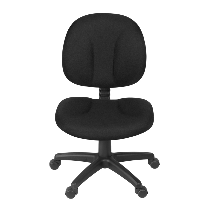 Regency Comfort Series Swivel Fabric Computer Task Chair - Armless - Black