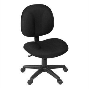 Regency Comfort Series Swivel Fabric Computer Task Chair - Armless - Black