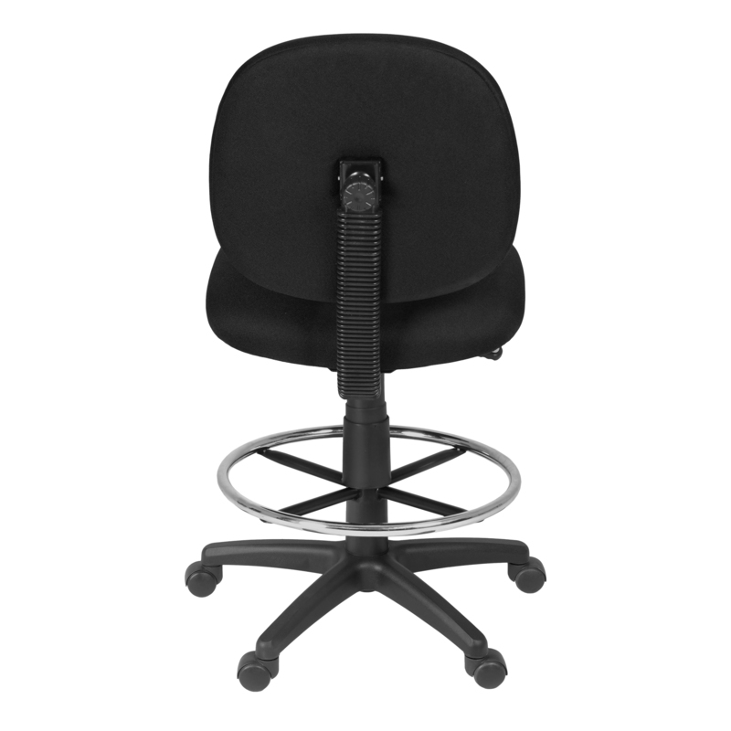 Regency Comfort Series Swivel Fabric Computer Task Chair with Drafting Kit - Black