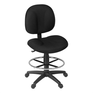 Regency Comfort Series Swivel Fabric Computer Task Chair with Drafting Kit - Black