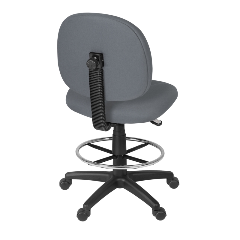 Regency Comfort Series Swivel Fabric Computer Task Chair with Drafting Kit - Gray