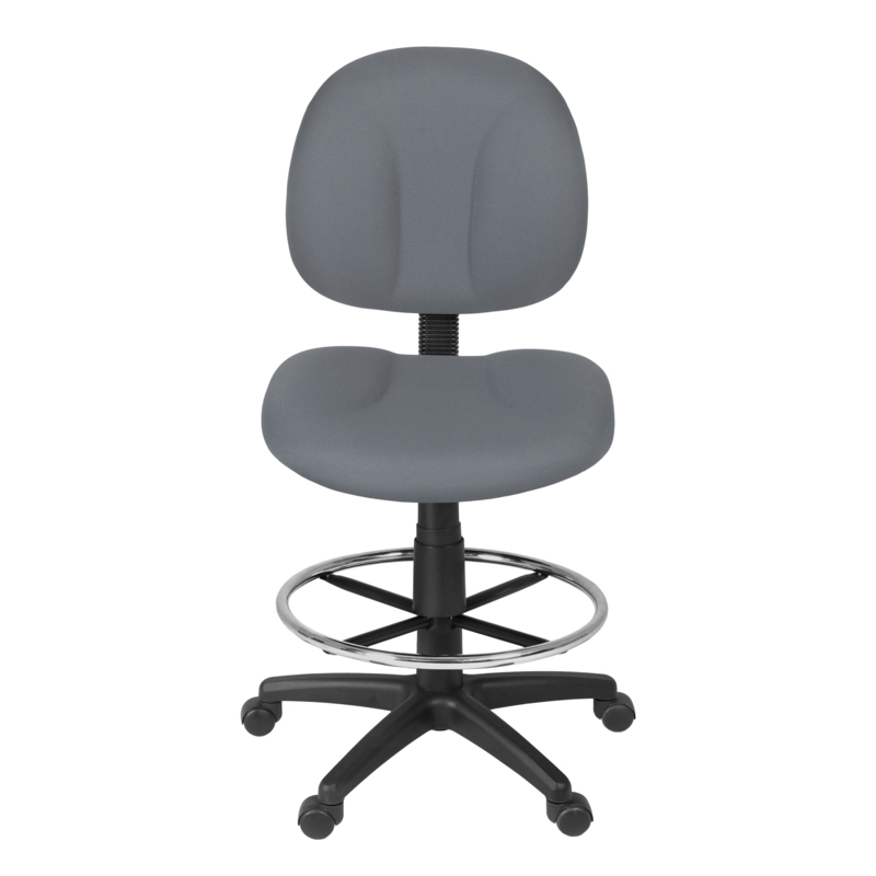 Regency Comfort Series Swivel Fabric Computer Task Chair with Drafting Kit - Gray