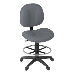 Regency Comfort Series Swivel Fabric Computer Task Chair with Drafting Kit - Gray