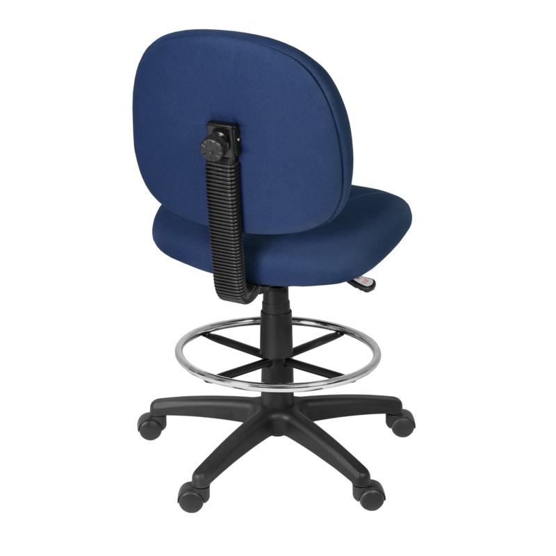Regency Comfort Series Swivel Fabric Computer Task Chair with Drafting Kit -Navy Blue