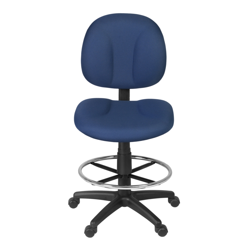 Regency Comfort Series Swivel Fabric Computer Task Chair with Drafting Kit -Navy Blue