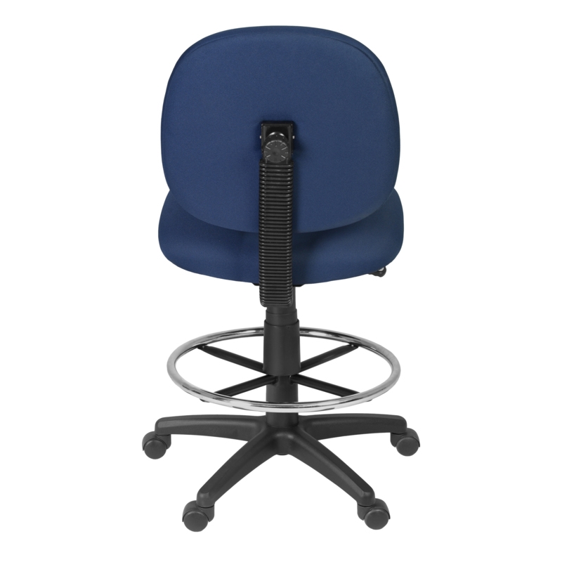 Regency Comfort Series Swivel Fabric Computer Task Chair with Drafting Kit -Navy Blue