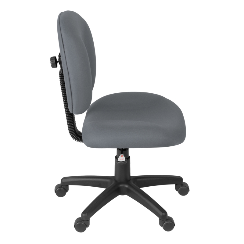 Regency Comfort Series Swivel Fabric Computer Task Chair - Armless - Gray