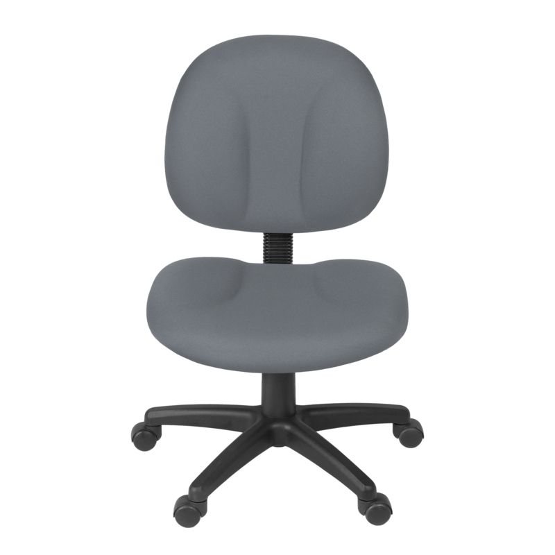 Regency Comfort Series Swivel Fabric Computer Task Chair - Armless - Gray