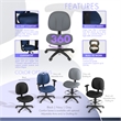 Regency Comfort Series Swivel Fabric Computer Task Chair - Armless - Gray