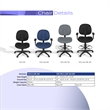 Regency Comfort Series Swivel Fabric Computer Task Chair - Armless - Gray