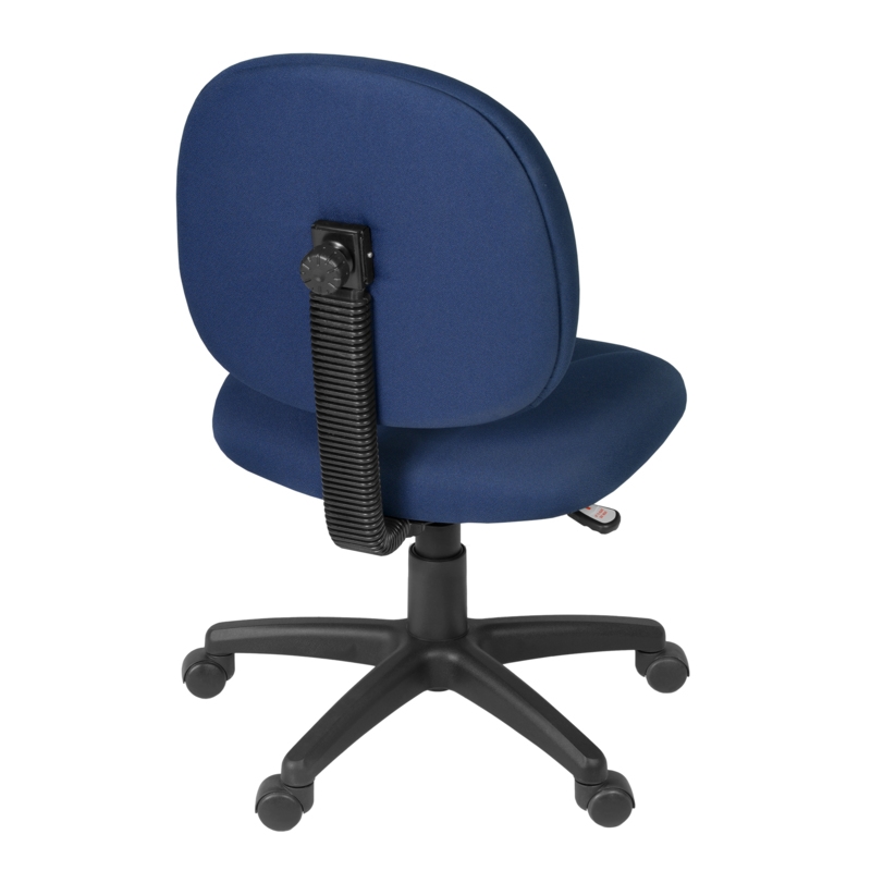 Regency Comfort Series Swivel Fabric Computer Task Chair - Armless - Navy Blue